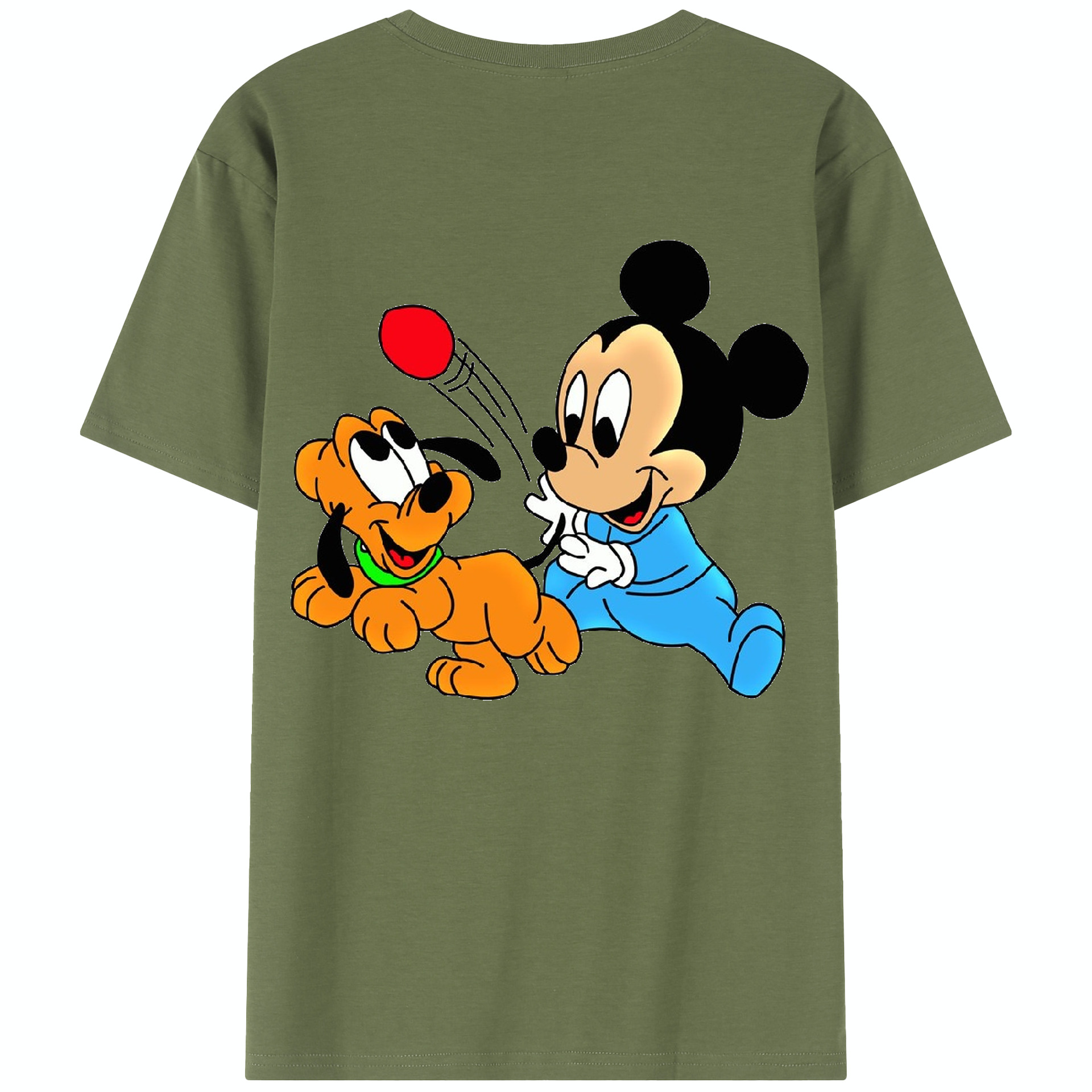 （画像用） ミッキーマウス Mickey Mouse 綿100％半袖Tシャツ（背面プリント）
